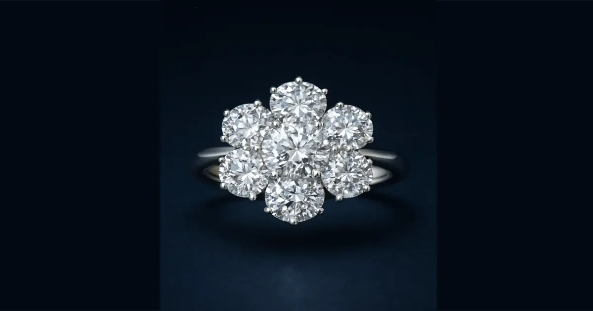 ハリー・ウィンストンのクラスター・セッティングでダイヤモンドが輝くデザインのコンセプト画像