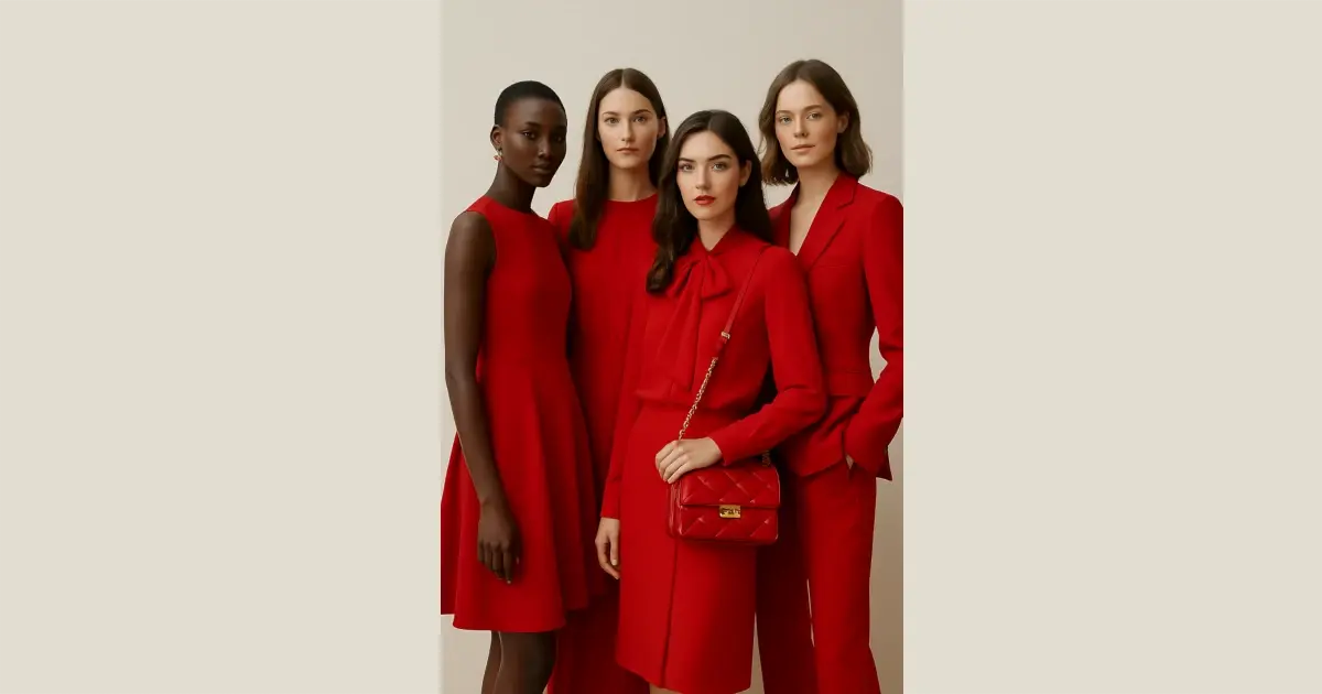 ヴァレンティノ・レッドを纏う女性たちのイメージ画